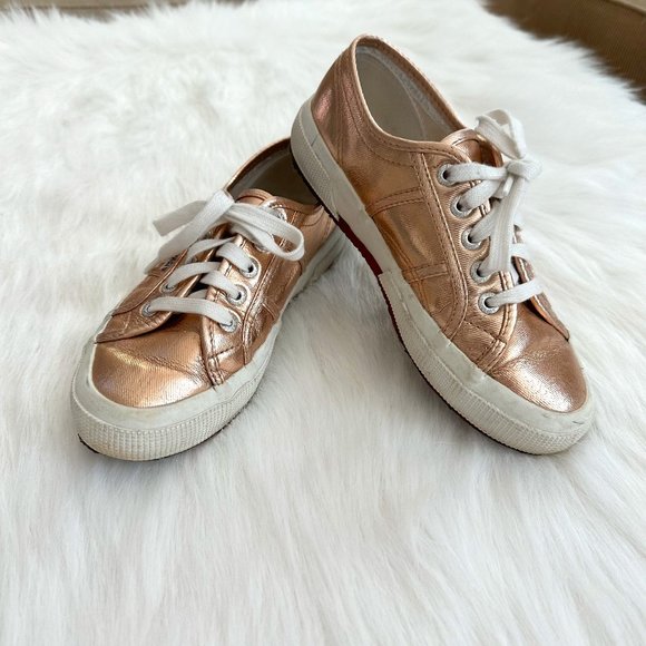 Superga Cotmetu Sneakers Tennis Shoes Rose Gold Metallic #S002HG0 - EU 36 / US 6 - Picture 1 of 9